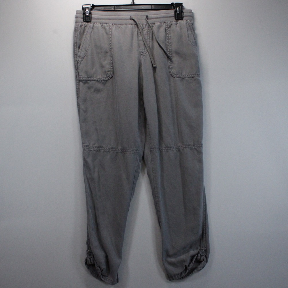 Maurices Gray Cotton Lyocell Joggers Drawstring Button Cuff Pants Size 6